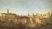 Jean Baptiste Camille  Corot The Forum Seen from the Farnese Gardens (mk05) oil painting artist